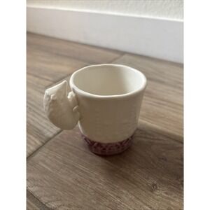 Unbranded Ceramic Hedgehog Cup Mug White Purple Figural 3.5”